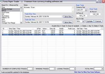 Forex Currency Paper Trader Screenshot